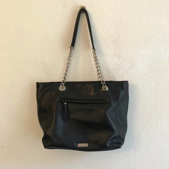 Jessica Simpson shoulder bag purse black bow white - Picture 6 of 9